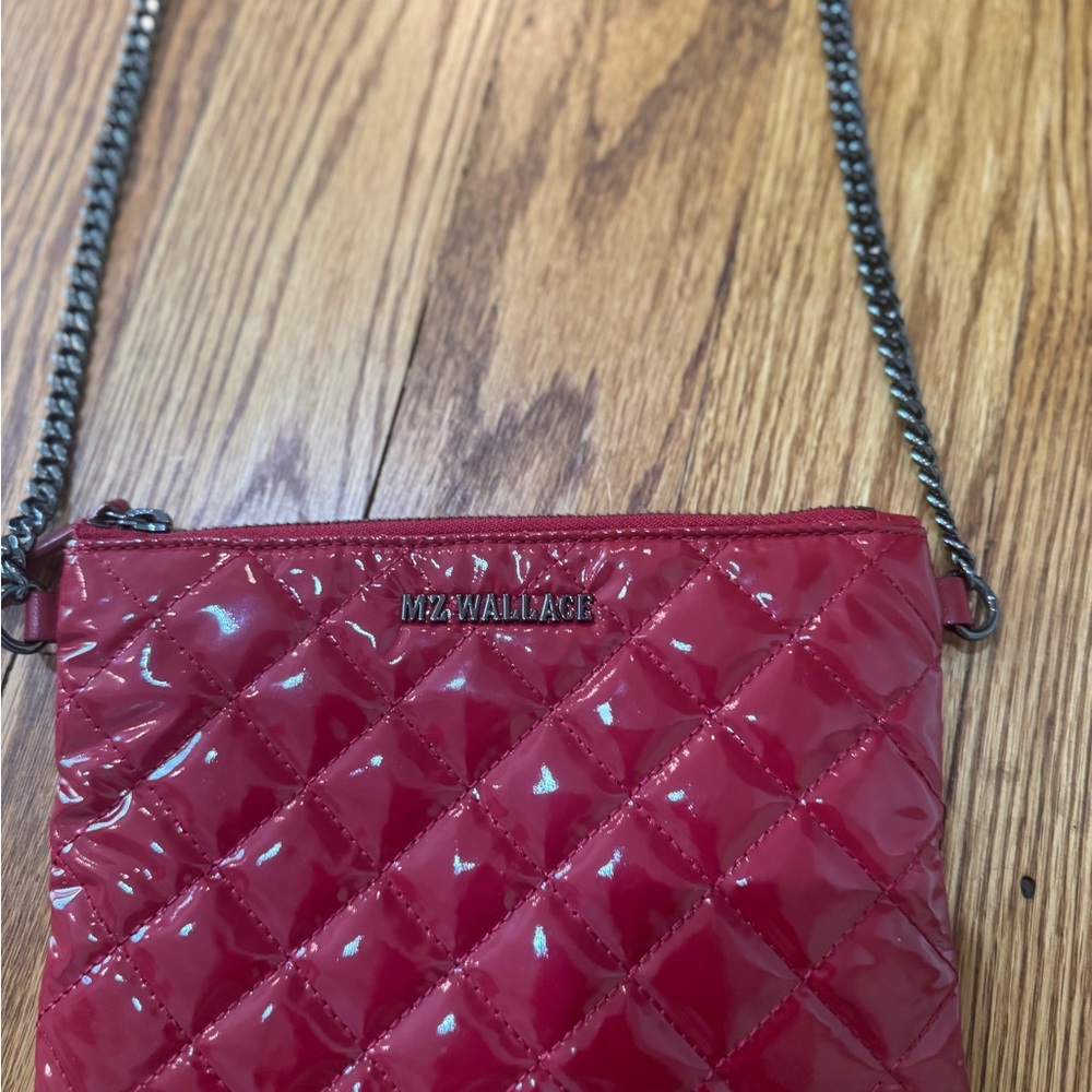 MZ Wallace Cherry Red Quilted Crossbody Bag